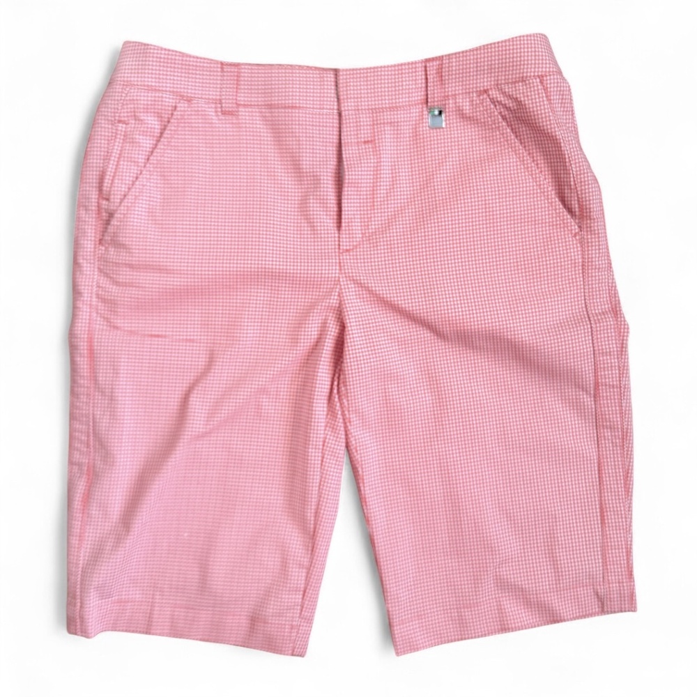 BOSS Hugo Boss Red Gingham Regular Fit Shorts - Women's US Size 6
